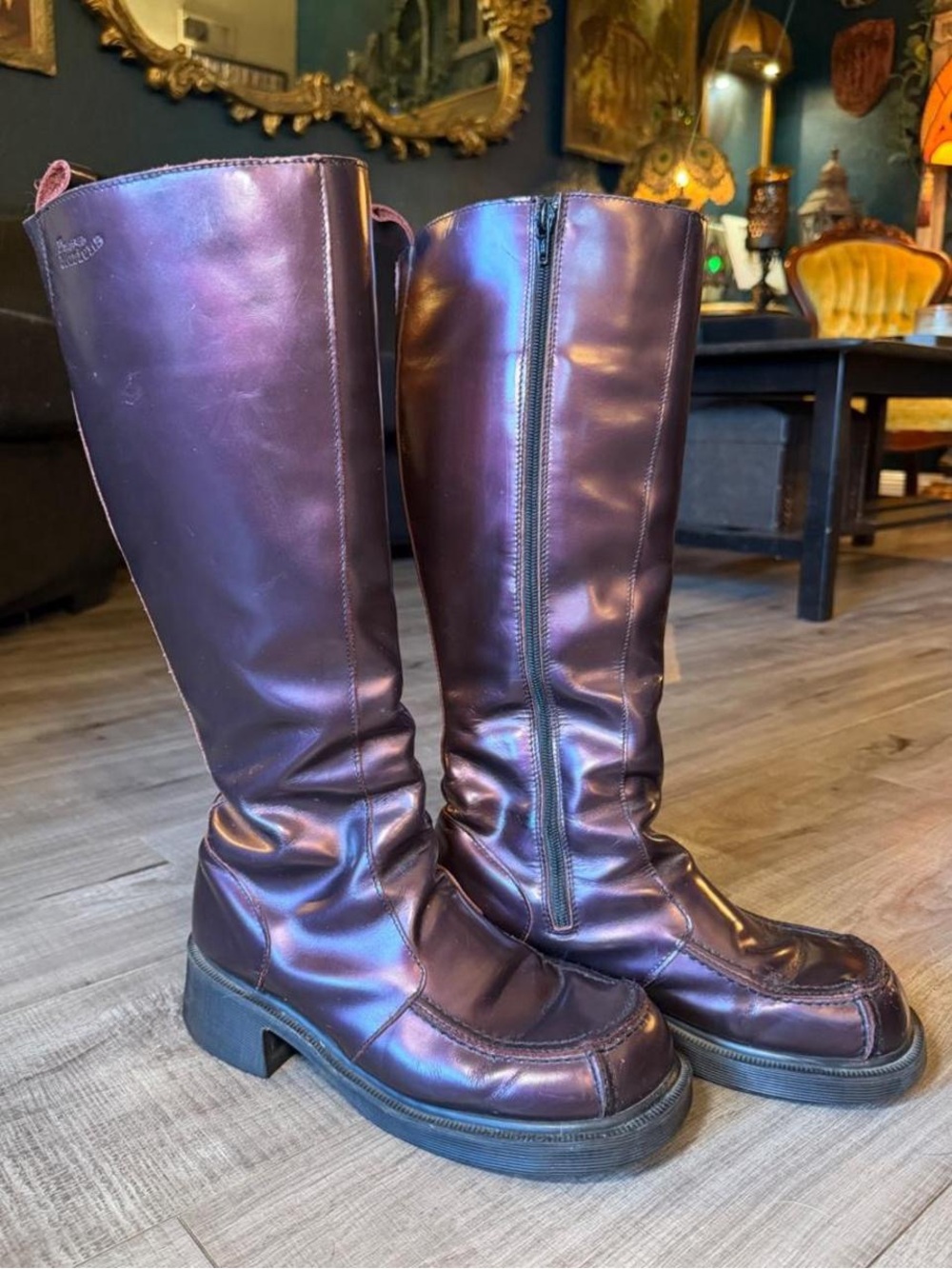 RARE Vintage 1990s Dr. Martens 9914 Tall Boots Made in England Oxblood Burgundy